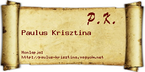 Paulus Krisztina névjegykártya