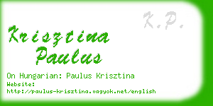 krisztina paulus business card